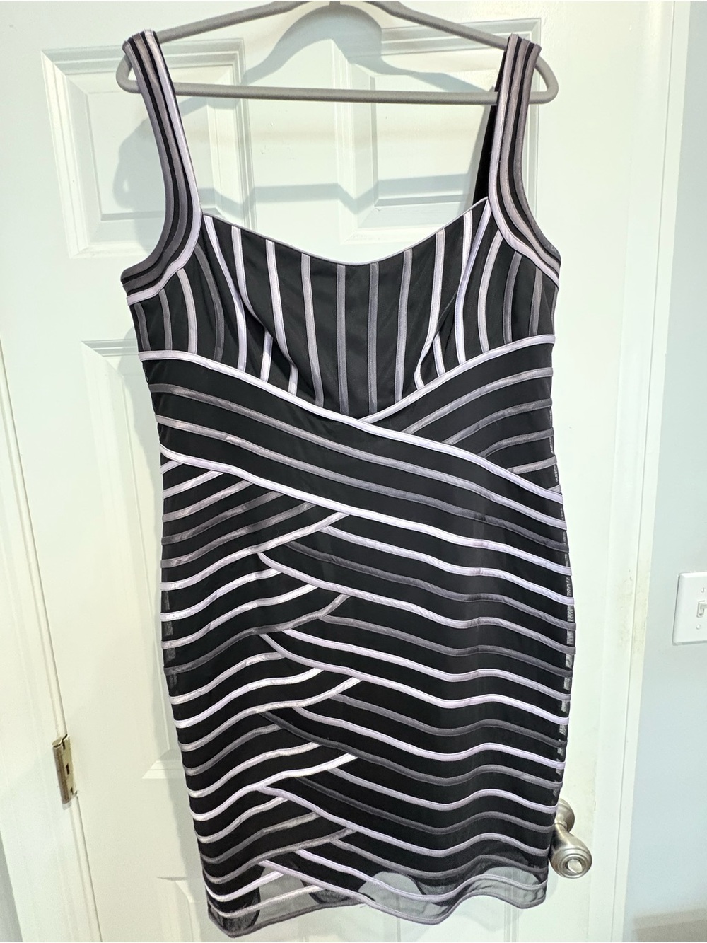JS Collections Woman Striped Bandage-Style Dress – Size 14W – Cocktail/Formal